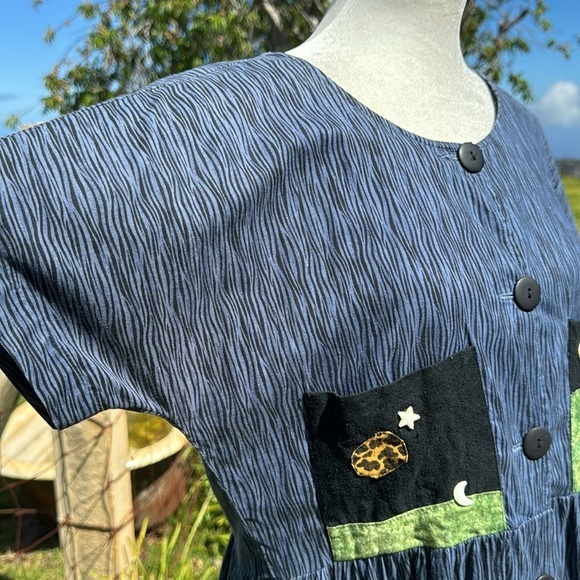 Kim Messier Retro Y2K Vintage Casual Abstract MIDI Art to wear Dress Small - Picture 8 of 11